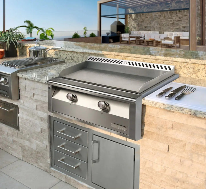 Alfresco 30-Inch Stainless Steel Built-In Gas Griddle