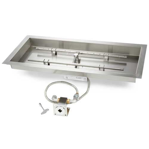 HPC Fire 30" Rectangular Bowl Pan Fire Pit 30X12SSEI-H-HI-LO