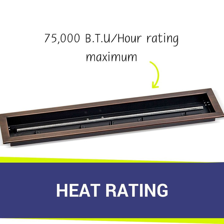 American Fire Glass Linear Oil Rubbed Bronze Drop-in Pan with Burner - OB-LCB-36