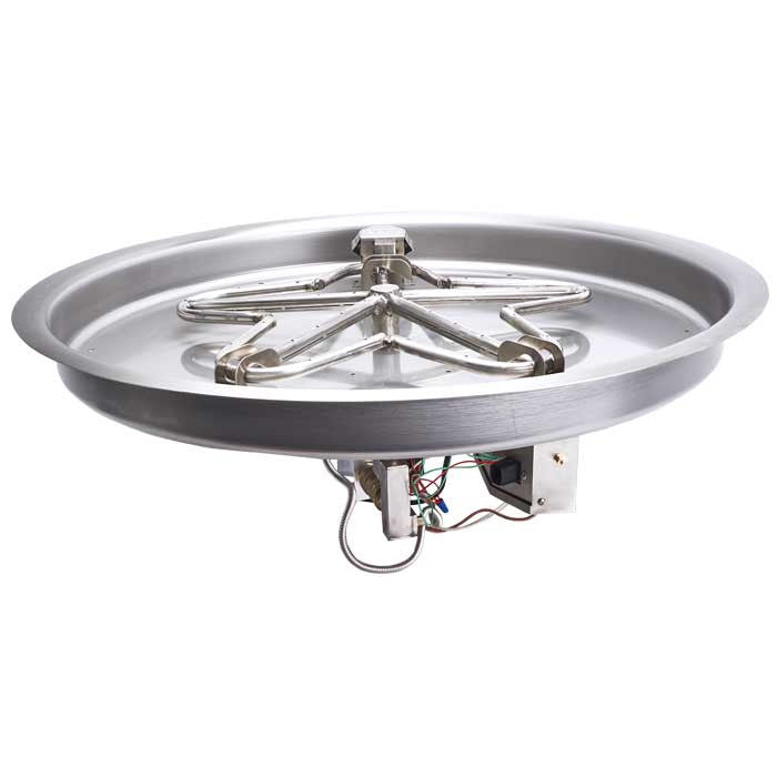 HPC Fire 25" Round Bowl Pan Electronic Ignition Fire Pit Insert PENTA25EI