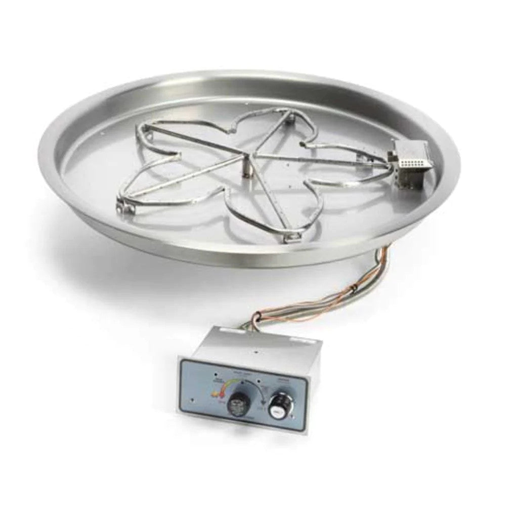 HPC Fire 37" Round Bowl Pan Push Button Flame Sensing Ignition Fire Pit Insert