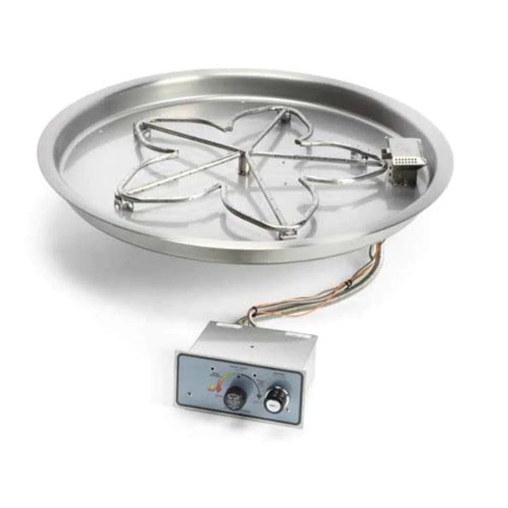 HPC Fire 37" Round Bowl Pan Push Button Flame Sensing Ignition Fire Pit Insert