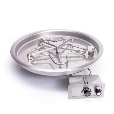 HPC Fire 37" Round Bowl Pan Push Button Flame Sensing Ignition Fire Pit Insert