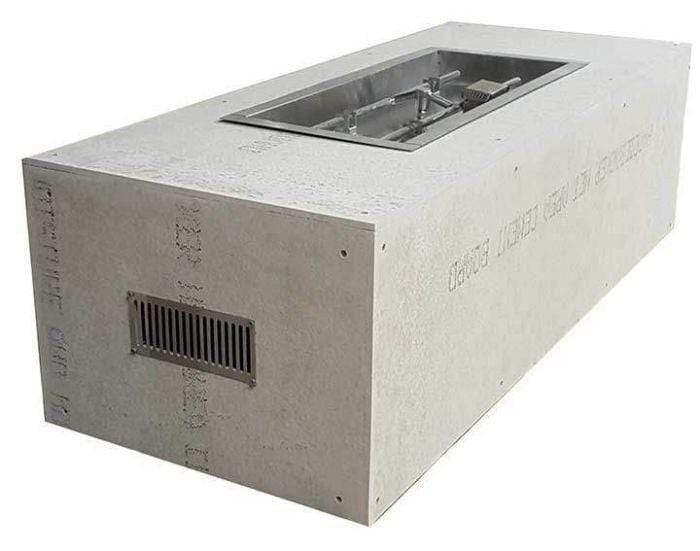 HPC Fire Rectangular 60x24-Inch Unfinished Fire Pit Enclosure for 36x14-Inch Burner Pans