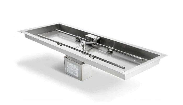 HPC Fire 78"x16" Rectangle H-Burner Bowl Pan Electronic Ignition Fire Pit Insert