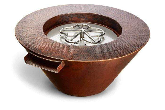 HPC Mesa 32" Hammered Copper Gas Fire & Water Bowl – Electronic Ignition (Natural Gas or Propane)