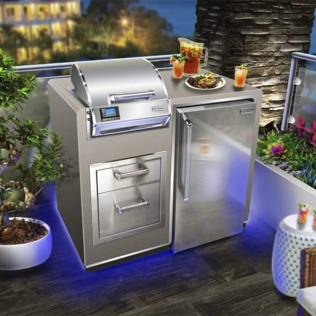 Fire Magic ID251R44SM 44-Inch Electric Grill Island Bundle with Refrigerator – Smoke Finish