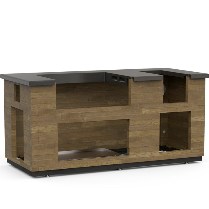 Fire Magic ID660-FOD-77BA 77-Inch Reclaimed Wood Island System with Double Drawer Cutout – French Barrel Oak