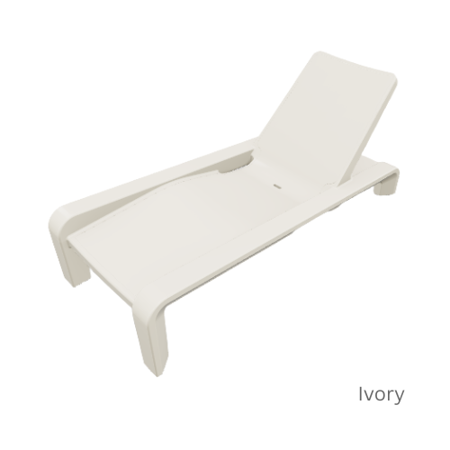 Deck Chaise Lounge – Modern In-Pool Chaise with Optional Sunbrella® Cushion, Pillow & 2" Risers