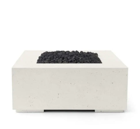 ALEA 40 Square Outdoor Fire Feature, 40" Concrete Fire Pit, 65K–90K BTU, Modern Patio Fire Pit