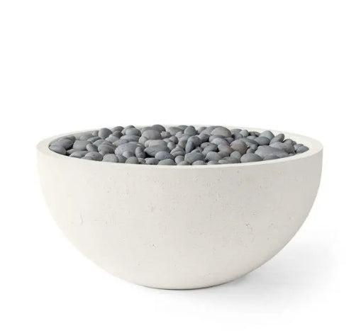 SERENADE 40 Round Bowl Outdoor Fire Pit, 40in Concrete Gas Fire Feature