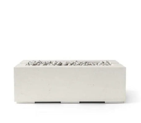 AVERA 48 Rectangular Outdoor Fire Feature, 48" Concrete Gas Fire Pit, Modern Patio Fire Pit