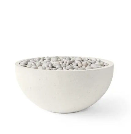 SERENADE 32 Round Bowl Outdoor Fire Pit, 32in Concrete Gas Fire Feature