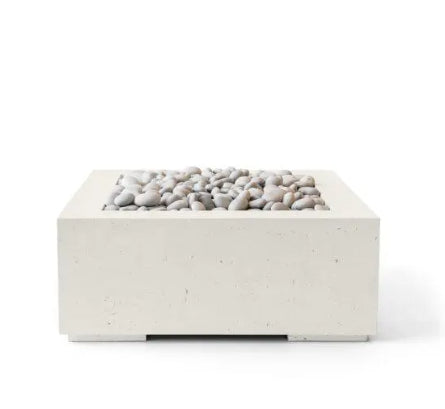 ALEA 32 Square Outdoor Fire Feature, Minimalist Concrete Gas Fire Pit