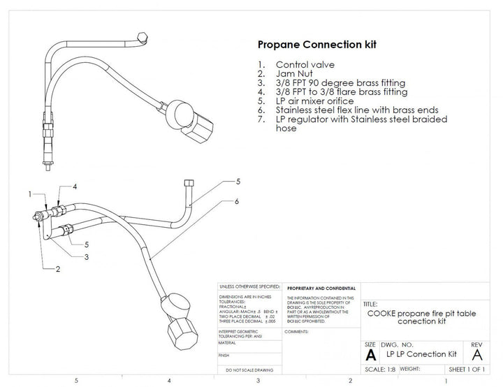 COOKE Fire Pit Table Replacement Valve