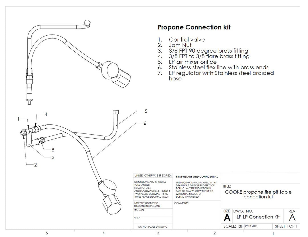 COOKE LP Gas Connection Kit
