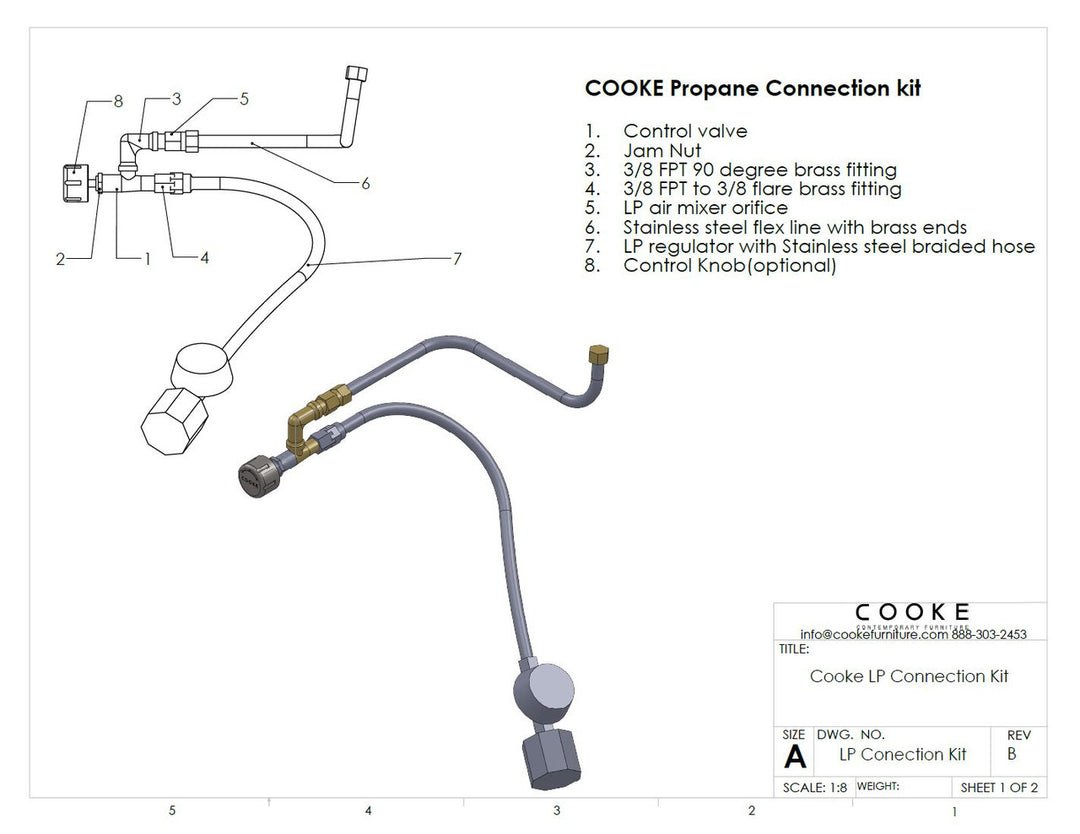 COOKE LP Gas Connection Kit