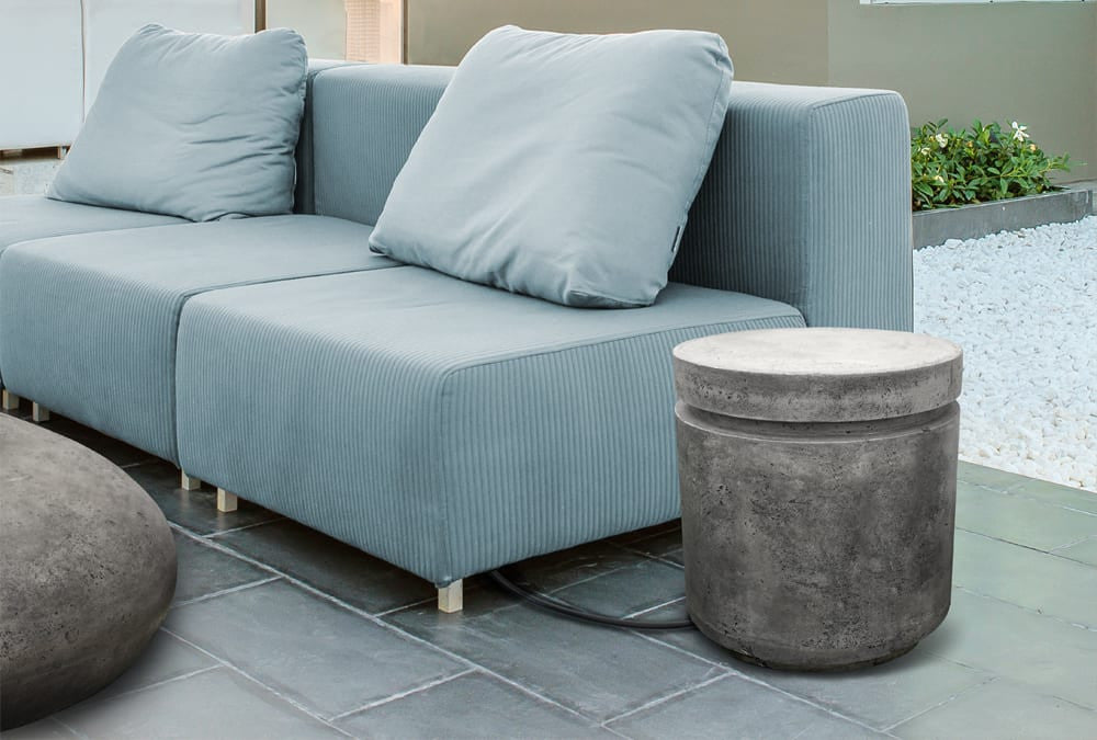 Mod 20" Round Concrete Propane Tank Enclosure & Outdoor End Table – Lightweight GFRC Design