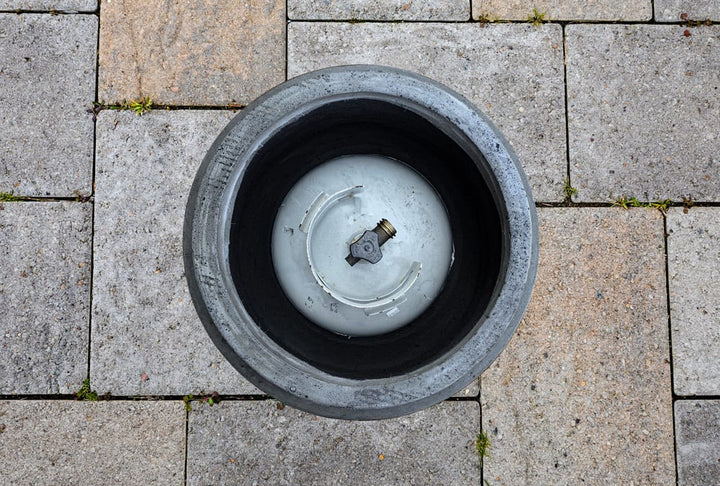 Mod 20" Round Concrete Propane Tank Enclosure & Outdoor End Table – Lightweight GFRC Design