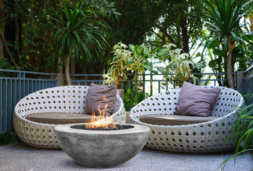 Moderno 5 Outdoor Fire Bowl – 36” Wide Surface Handcrafted Concrete Gas Fire Pit