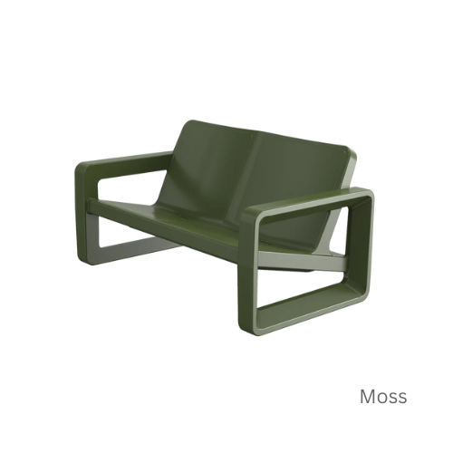 Deck Loveseat - Modern Outdoor Resin Loveseat for Patios, Porches & Pool Ledges