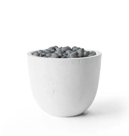 ELEMENT Compact Round Outdoor Fire Feature, 20.5" Concrete Fire Pit, 65K–90K BTU, Modern Patio Accent