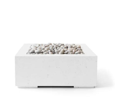 ALEA 32 Square Outdoor Fire Feature, Minimalist Concrete Gas Fire Pit