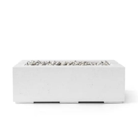AVERA 48 Rectangular Outdoor Fire Feature, 48" Concrete Gas Fire Pit, Modern Patio Fire Pit