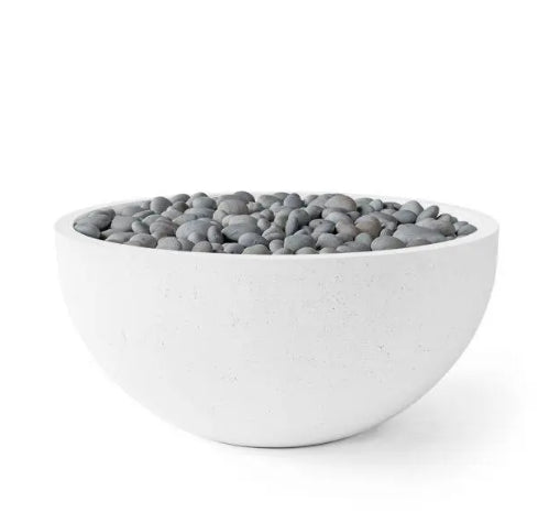 SERENADE 40 Round Bowl Outdoor Fire Pit, 40in Concrete Gas Fire Feature