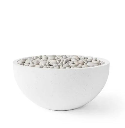 SERENADE 32 Round Bowl Outdoor Fire Pit, 32in Concrete Gas Fire Feature