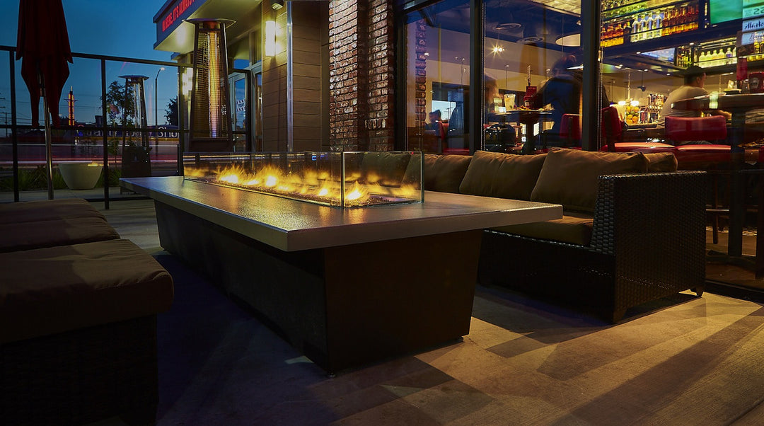 COOKE Newport Fire Pit Table 60" x 36" x 21" - Stone Top