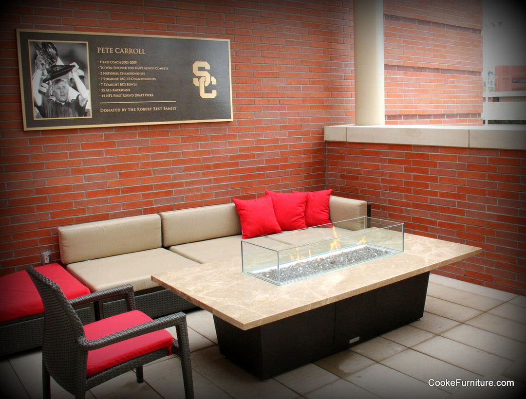 COOKE Newport Fire Pit Table 60" x 36" x 21" - Stone Top