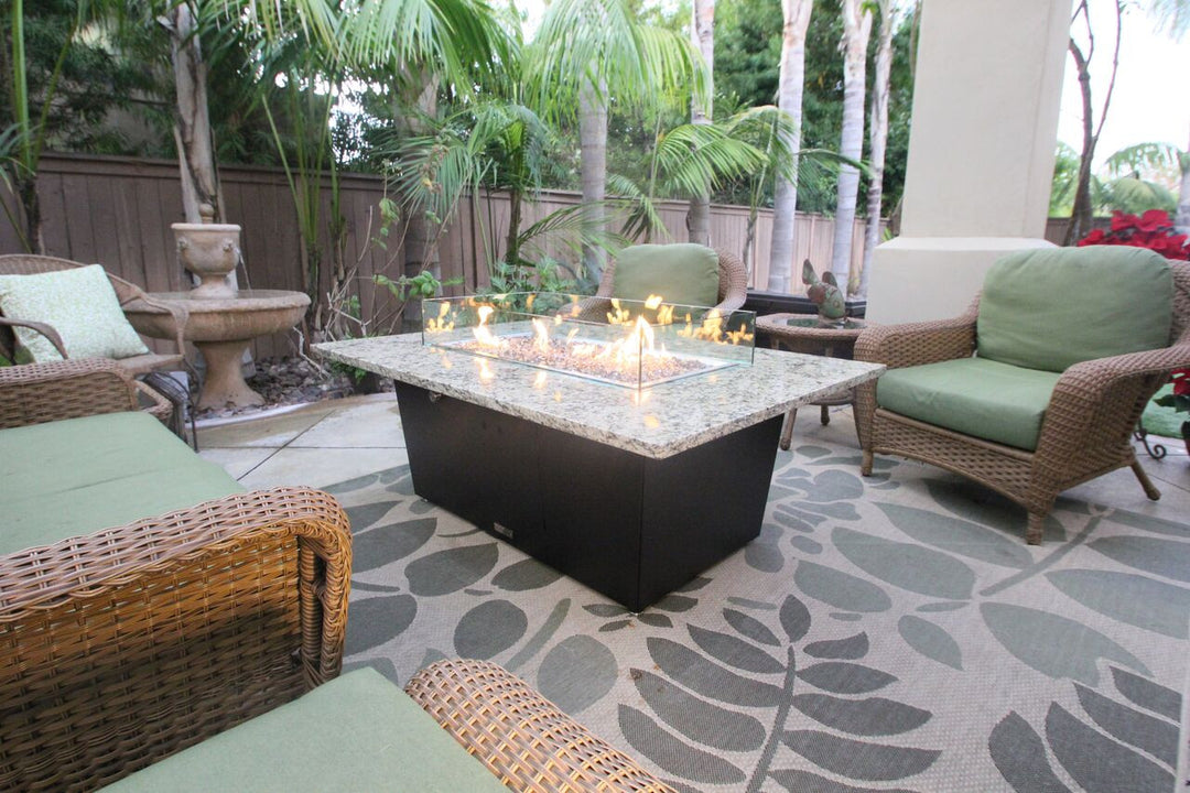 COOKE Newport Fire Pit Table 60" x 42" x 21" - Stone Top