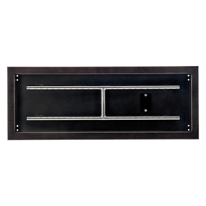 American Fire Glass Rectangular Oil Rubbed Bronze Drop-in Pan with Burner - OB-AFPP-30