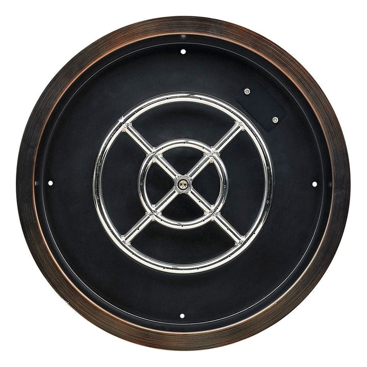 American Fire Glass Round Oil Rubbed Bronze Drop-in Pan with Burner - OB-RSP-19-ASBL