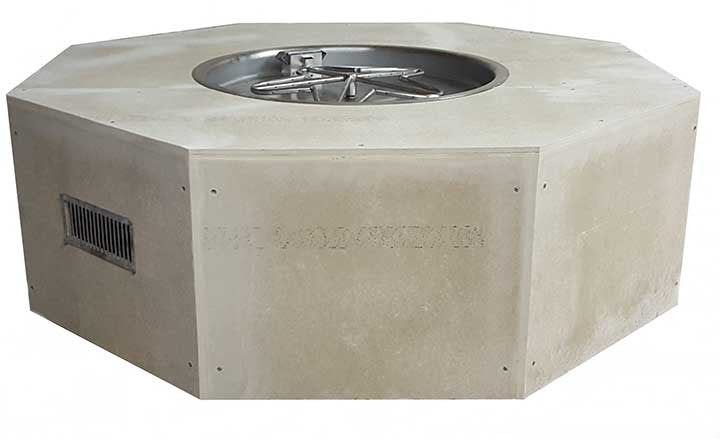 HPC 54" Octagon Match Lit Outdoor Gas Fire Pit Ready-to-Finish Enclosure (Natural Gas or Propane)