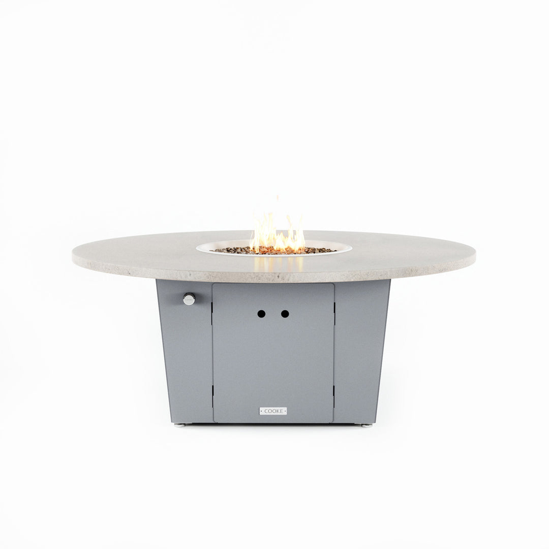 COOKE Olympic Fire Pit Table 55'' Diameter x 22" - Stone Top