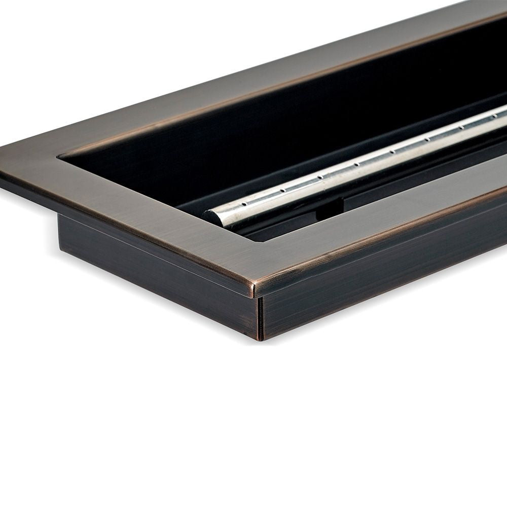 American Fire Glass Linear Oil Rubbed Bronze Drop-in Pan with Burner - OB-LCB-48