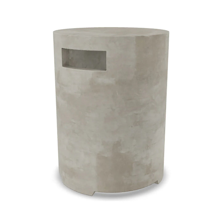 Orinda Propane Tank Enclosure – 15" Round GFRC Tank Cover (Pewter & Natural Finishes)