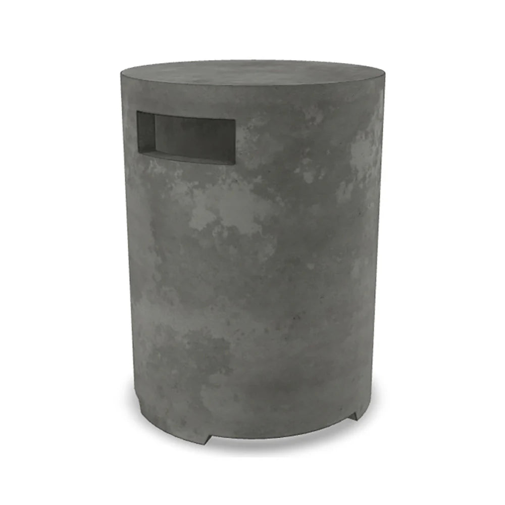Orinda Propane Tank Enclosure – 15" Round GFRC Tank Cover (Pewter & Natural Finishes)