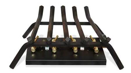 Outdoor Fireplace Grate Insert + CrossFire® H-Style Brass Burner for 30" Openings and Larger