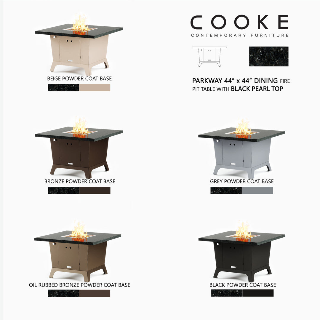 COOKE Parkway Fire Pit Table 44" x 44" x 30" - Stone Top