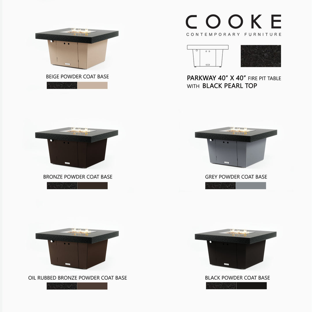 COOKE Parkway Fire Pit Table 40" x 40" x 21" - Stone Top