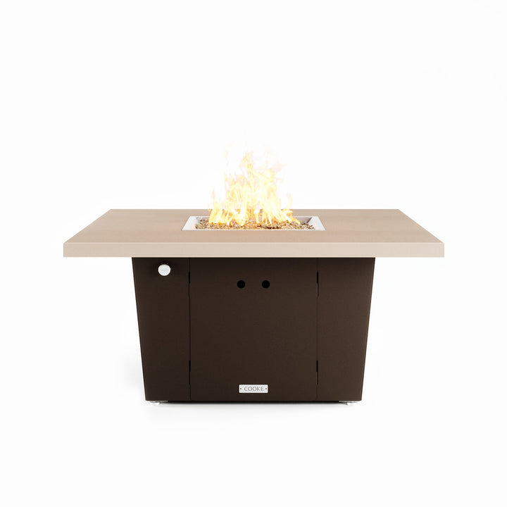 COOKE Parkway Fire Pit Table 44" x 44" x 21" - Aluminum Top