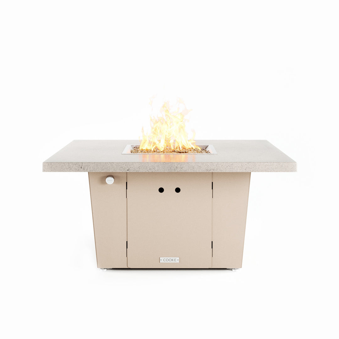 COOKE Parkway Fire Pit Table 44" x 44" x 21" - Stone Top