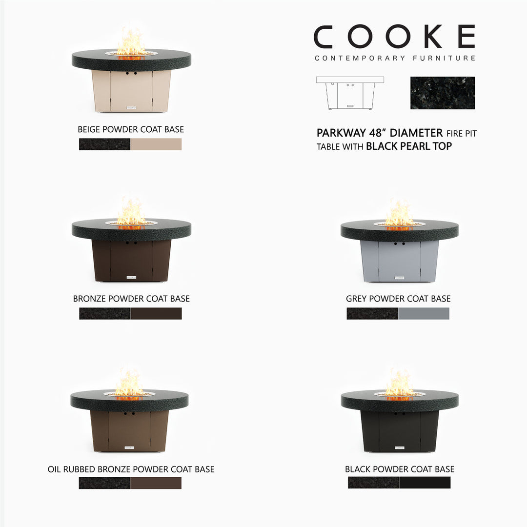 COOKE Parkway Fire Pit Table 48" Diameter x 21" - Stone Top