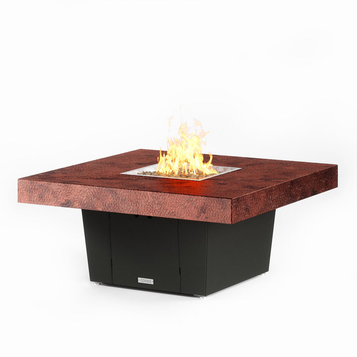 COOKE Parkway Fire Pit Table 48" x 48" x 21" - Hammered Copper Top
