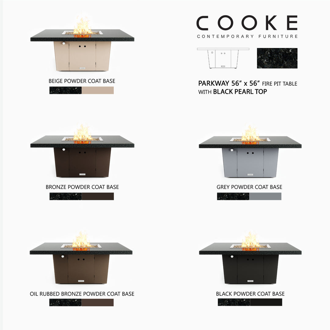 COOKE Parkway Fire Pit Table 56" x 56" x 21" - Stone Top