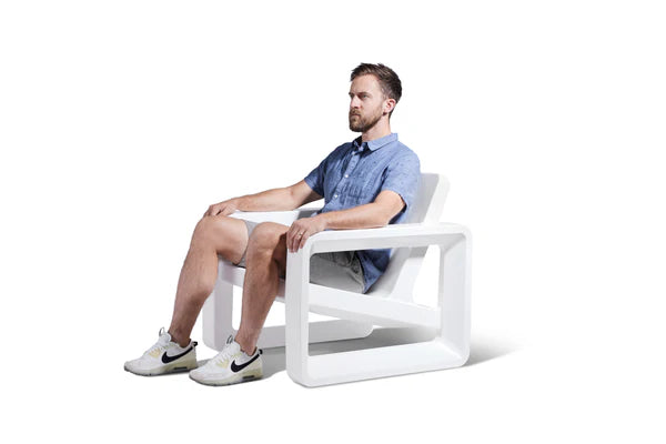 Deck Lounge Chair - Modern Outdoor Resin Lounge Chair for Pool Ledges, Patios & Fire Pits