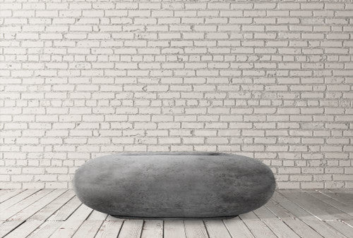 Pebble Fire Bowl 56" – 65,000 BTU Outdoor Gas Fire Pit in Hand-Crafted Pewter Finish